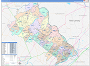 Bucks Wall Map Color Cast Style