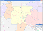Bullock County Wall Map Color Cast Style