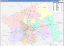 Buncombe County Wall Map Color Cast Style