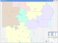 Burke County Wall Map Color Cast Style