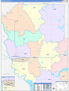 Burleigh Wall Map Color Cast Style