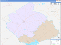 Burleson County Wall Map Color Cast Style