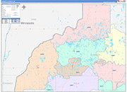 Burnett County Wall Map Color Cast Style