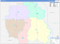 Burt County Wall Map Color Cast Style