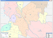 Butler County Wall Map Color Cast Style