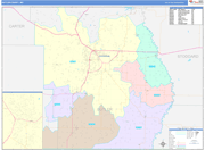 Butler County Wall Map Color Cast Style