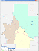 Butte Wall Map Color Cast Style