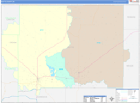 Butte County Wall Map Color Cast Style
