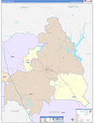 Butts County Wall Map Color Cast Style