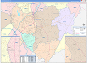 Cabarrus County Wall Map Color Cast Style