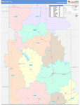 Caddo County Wall Map Color Cast Style