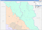 Caldwell County Wall Map Color Cast Style