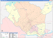 Caldwell County Wall Map Color Cast Style