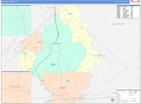Caldwell County Wall Map Color Cast Style