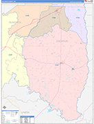 Calhoun County Wall Map Color Cast Style