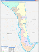 Calhoun County Wall Map Color Cast Style