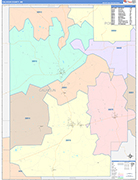 Calhoun County Wall Map Color Cast Style
