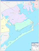 Calhoun County Wall Map Color Cast Style