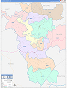 Calhoun County Wall Map Color Cast Style