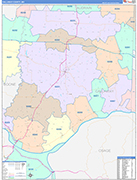 Callaway County Wall Map Color Cast Style