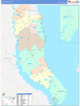 Calvert County Wall Map Color Cast Style