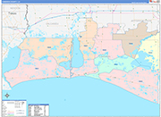 Cameron County Wall Map Color Cast Style