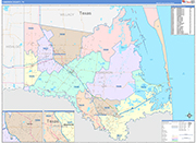 Cameron County Wall Map Color Cast Style