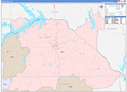 Camp County Wall Map Color Cast Style