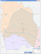 Candler County Wall Map Color Cast Style