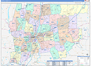 Capitol County Wall Map Color Cast Style