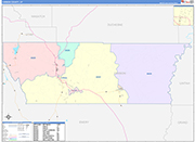 Carbon County Wall Map Color Cast Style