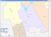 Caribou Wall Map Color Cast Style