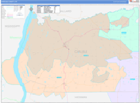 Carlisle County Wall Map Color Cast Style