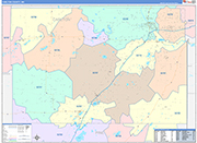 Carlton County Wall Map Color Cast Style