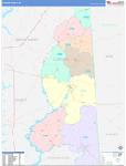 Caroline County Wall Map Color Cast Style