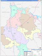 Caroline County Wall Map Color Cast Style