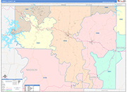Carroll County Wall Map Color Cast Style