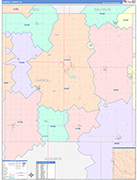 Carroll County Wall Map Color Cast Style