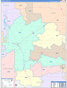 Carroll Wall Map Color Cast Style