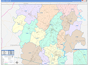 Carroll County Wall Map Color Cast Style