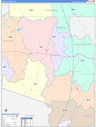 Carroll County Wall Map Color Cast Style