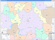 Carroll County Wall Map Color Cast Style