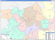 Carroll County Wall Map Color Cast Style