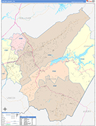 Carter County Wall Map Color Cast Style