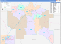 Cascade County Wall Map Color Cast Style