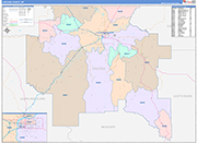 Cascade County Wall Map Color Cast Style