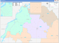 Cass County Wall Map Color Cast Style