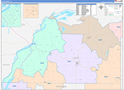 Cass County Wall Map Color Cast Style