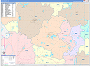 Cass County Wall Map Color Cast Style