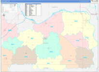 Cass County Wall Map Color Cast Style